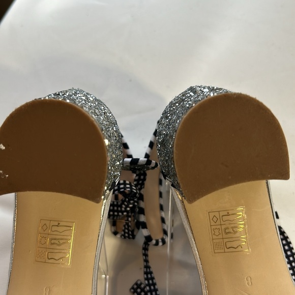 J.Crew Silver Glitter Sparkle kitten Heel Yie Shoes Size 8-EUC - Picture 8 of 8
